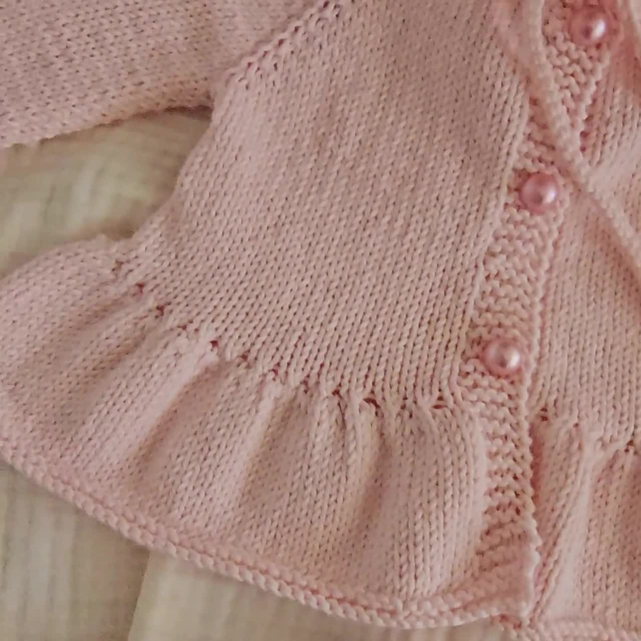 Hand-Knitted Organic Cotton Baby Girl Outfit, 4-Piece Set video poster