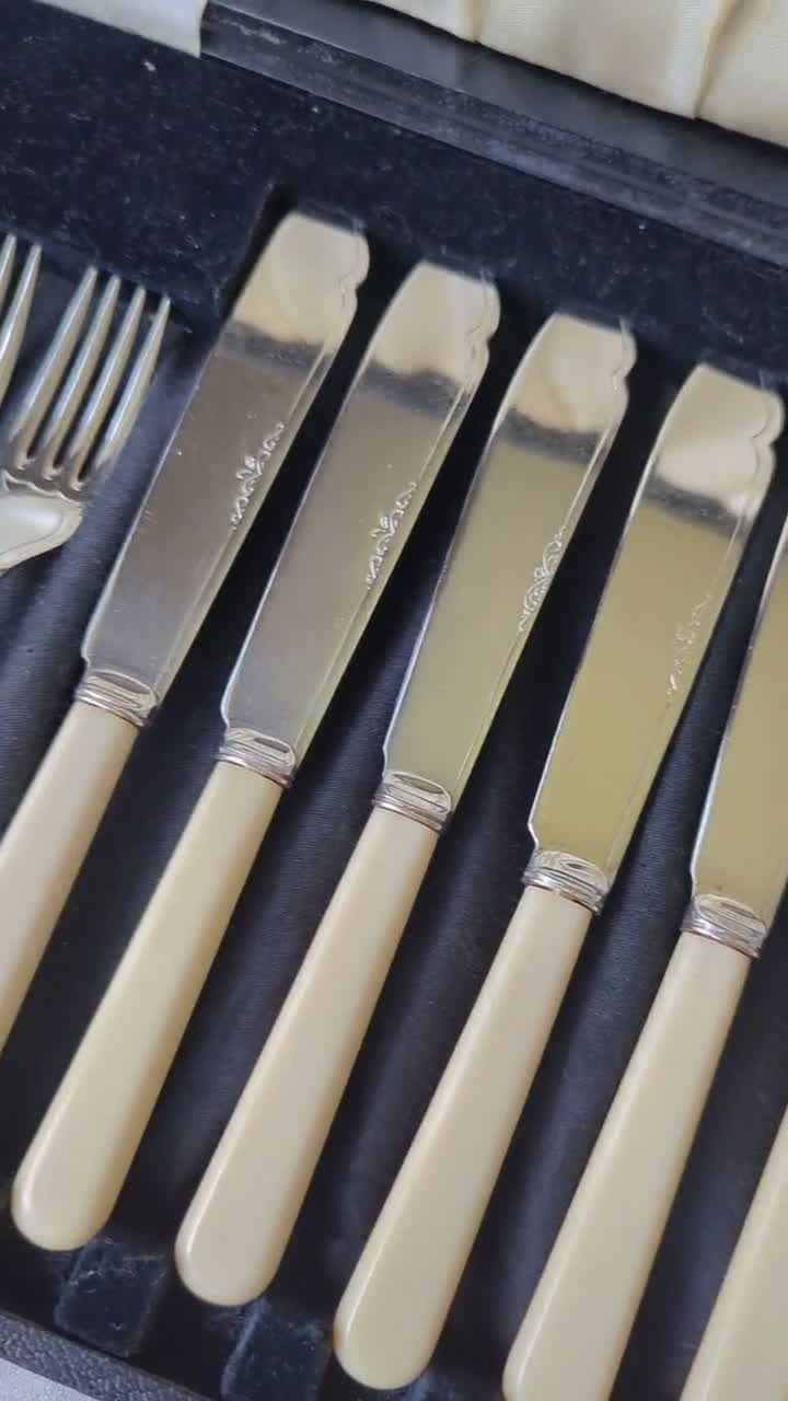 Vintage Fish Cutlery Set by Sheffield England Original Boxed