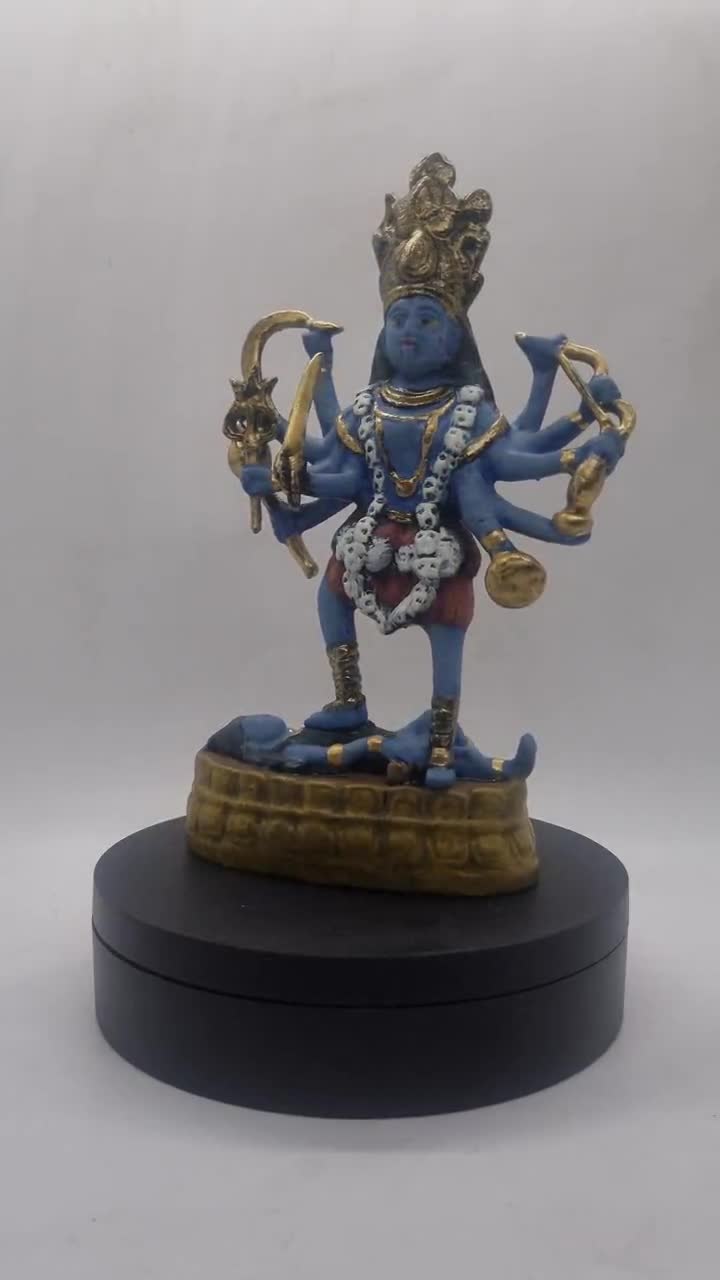 カラーカーリー像、樹脂製ヒンドゥー教の神の像、インド神話の像