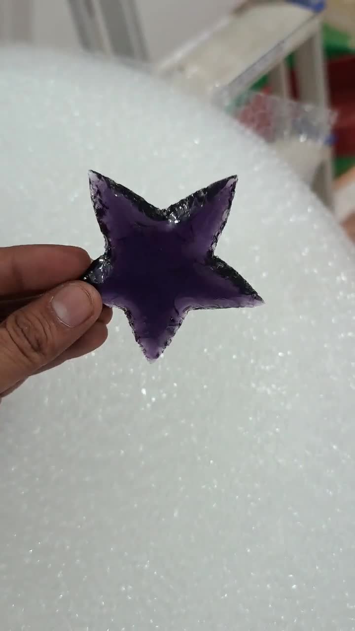 Amethyst Star Crystal Purple Gemstone - Celestial Home Decor