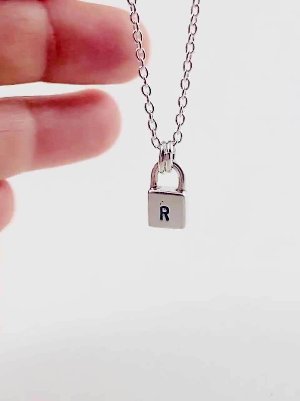 Initial Lock Necklace - Sterling Silver