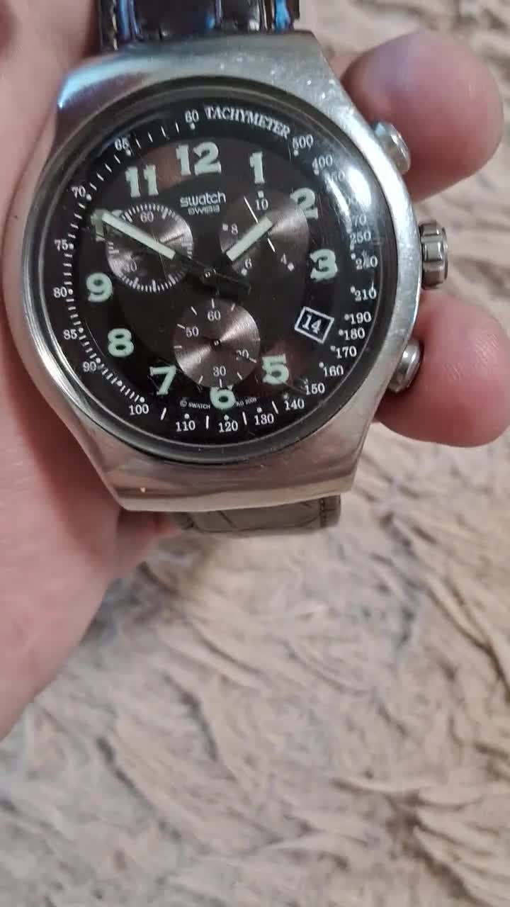 Swatch Men's Watch Irony Chrono Your Turn YOS413 - Etsy