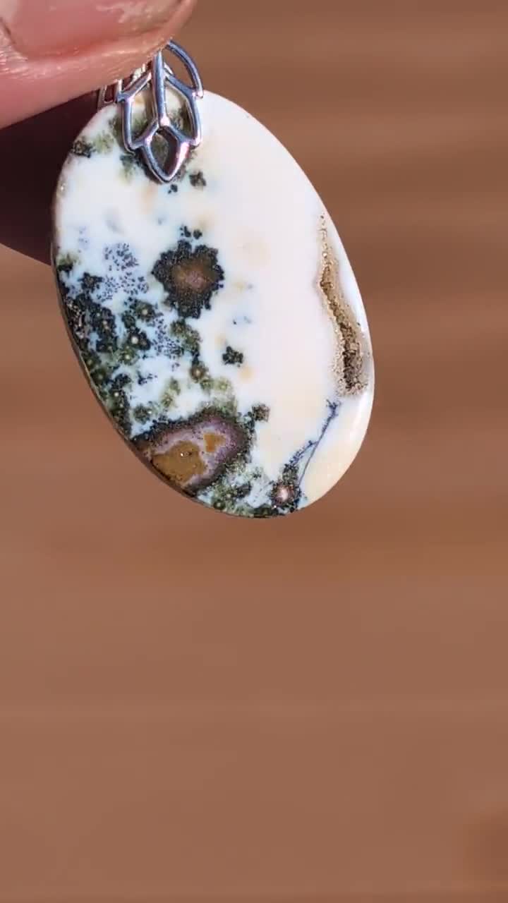 最高品質のオーシャンジャスパー、紫、瑪瑙付き、4cm、11.1グラム、925