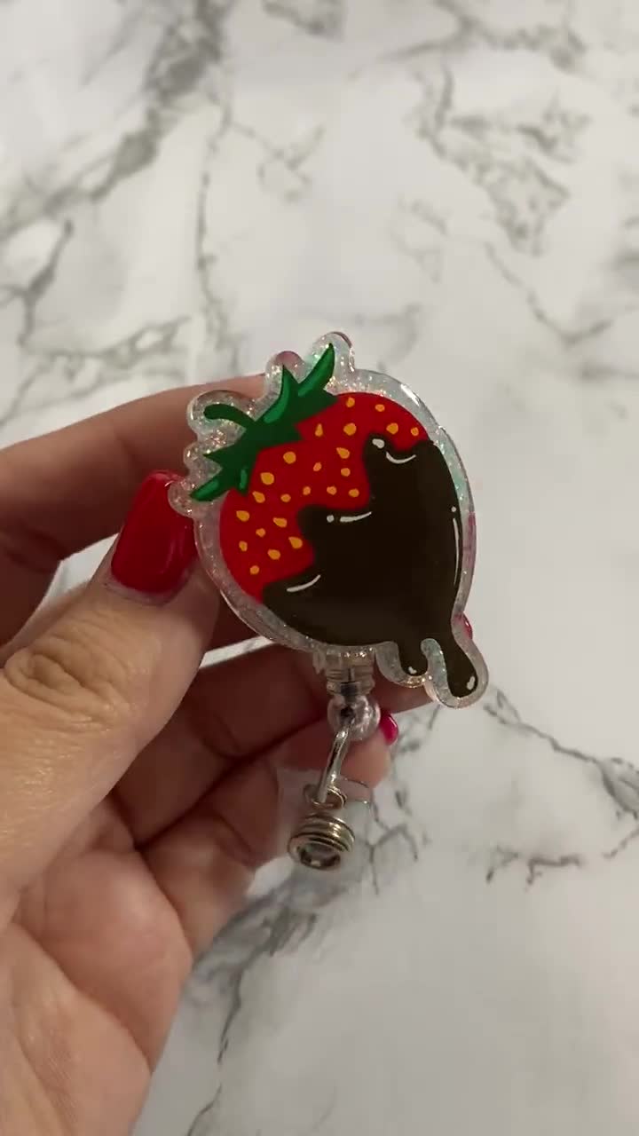 Chocolate Strawberry Badge Reel 