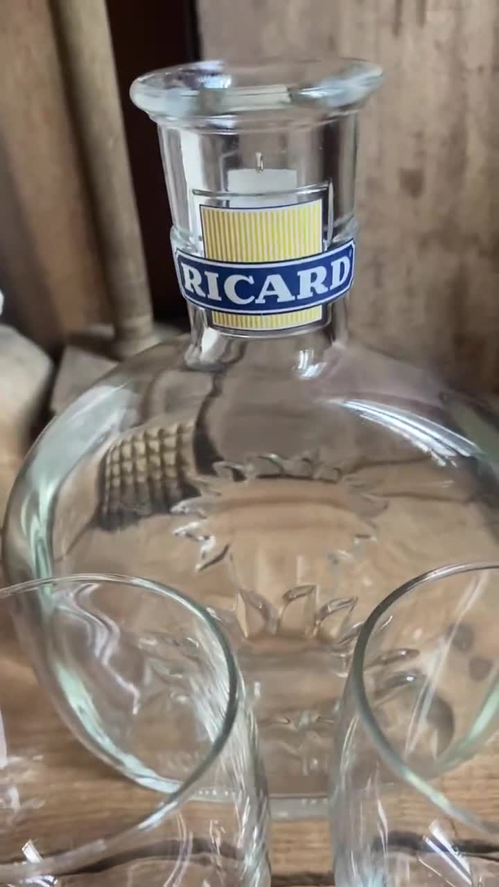 Ricard Vintage French Ricard Water Bottle Carafe With 2