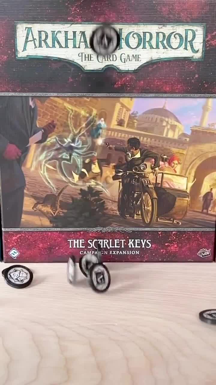 arkham horror card game coin capsules LCG The Forgotten Age Plaque and Chaos Tokens featuring a gold edge plated minimalist wallet/art plaque and replacement Auto What size coin capsules fit