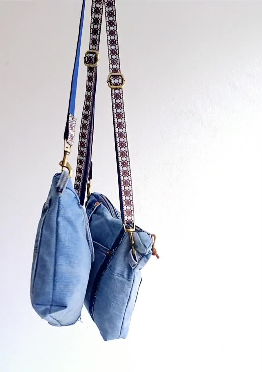 Upcycled Denim Crossbody Bag From an Old Levi's 501 With