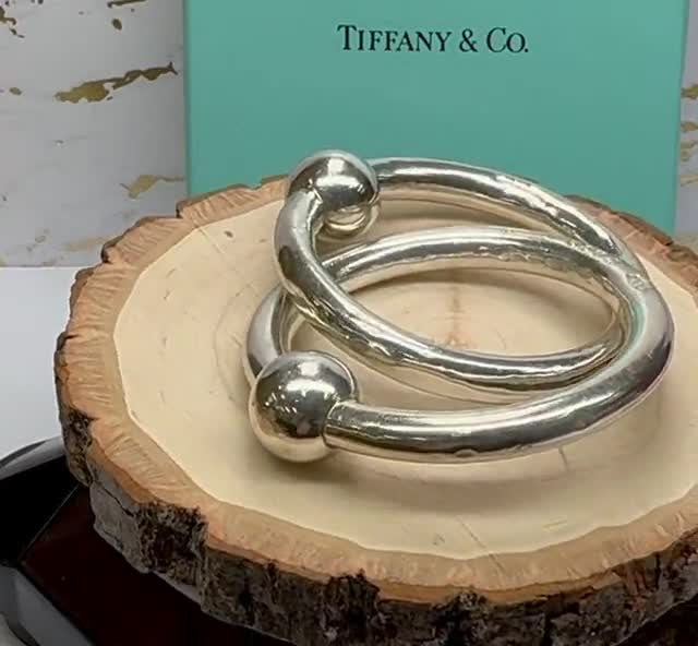 Vintage Tiffany & Co. 1837 925 Sterling Silver Interlocked Double