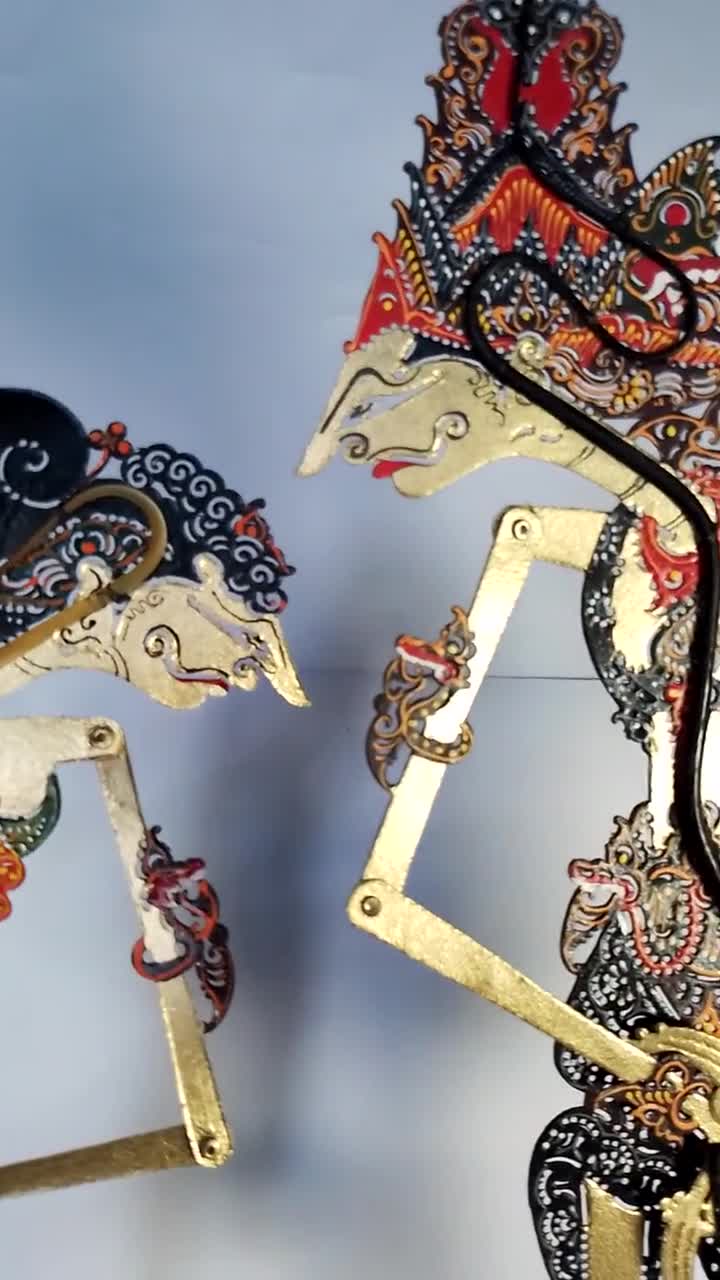 Large Rama Shinta Shadow Puppet – Handmade Indonesian Wayang Kulit
