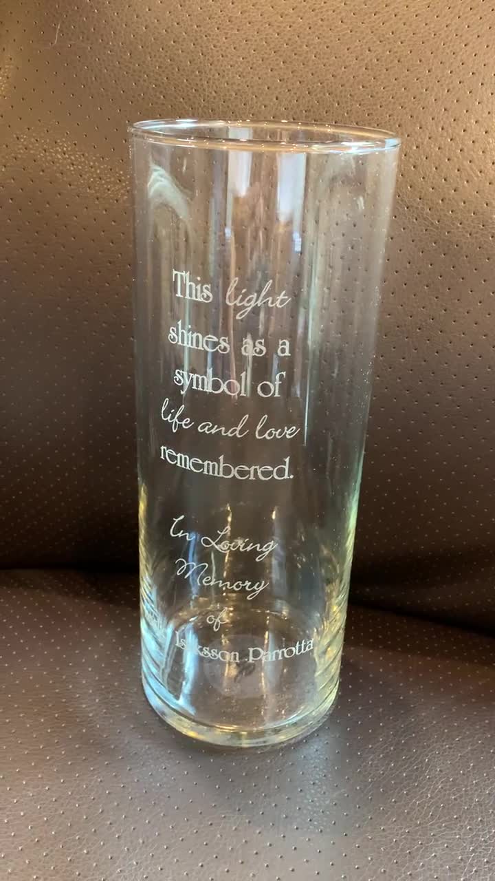 Personalized In Loving Memory Memorial Vase - Floating Wedding Memorial  Candle - This light shines as a symbol of life & love remembered