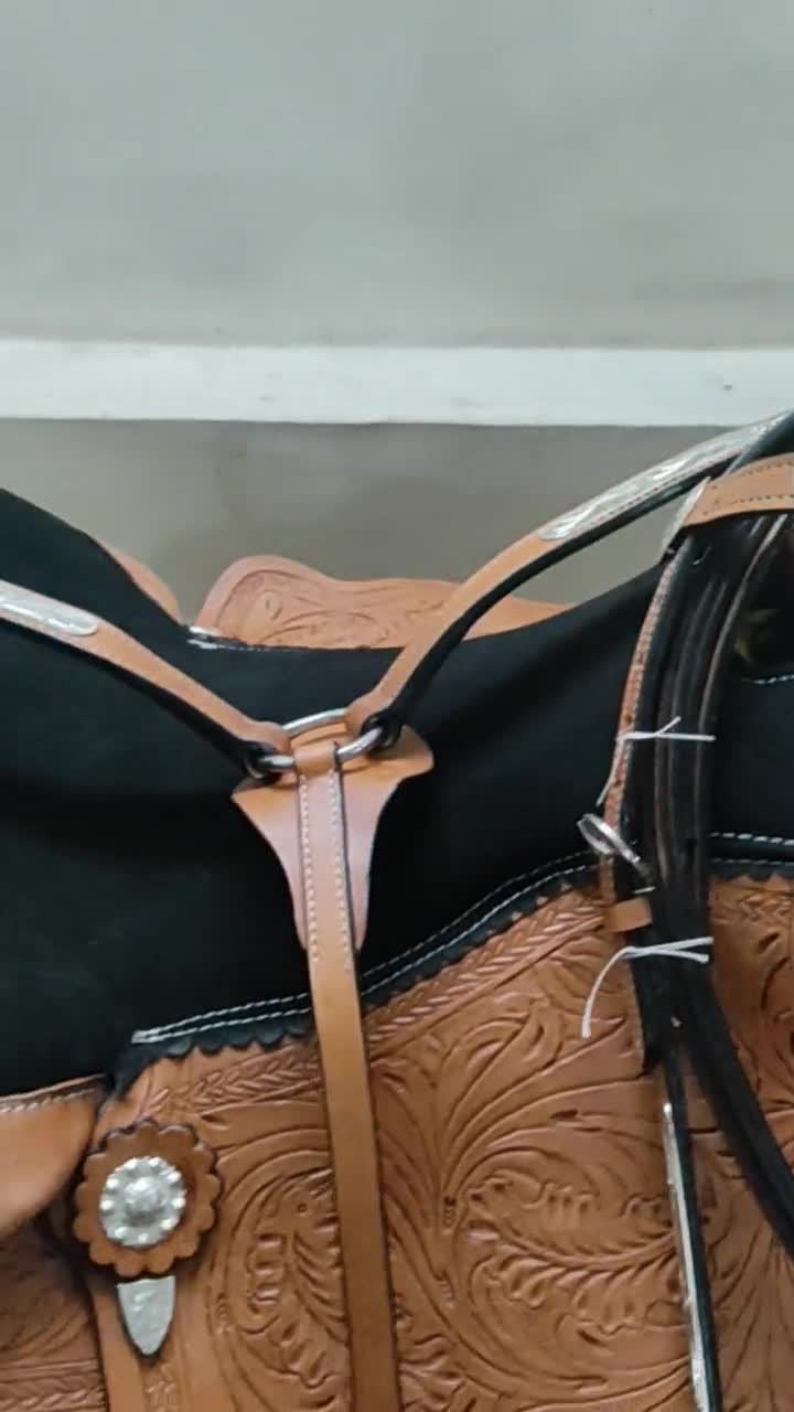 Attaches De Selle Western Barrel Racing En Cuir Premium
