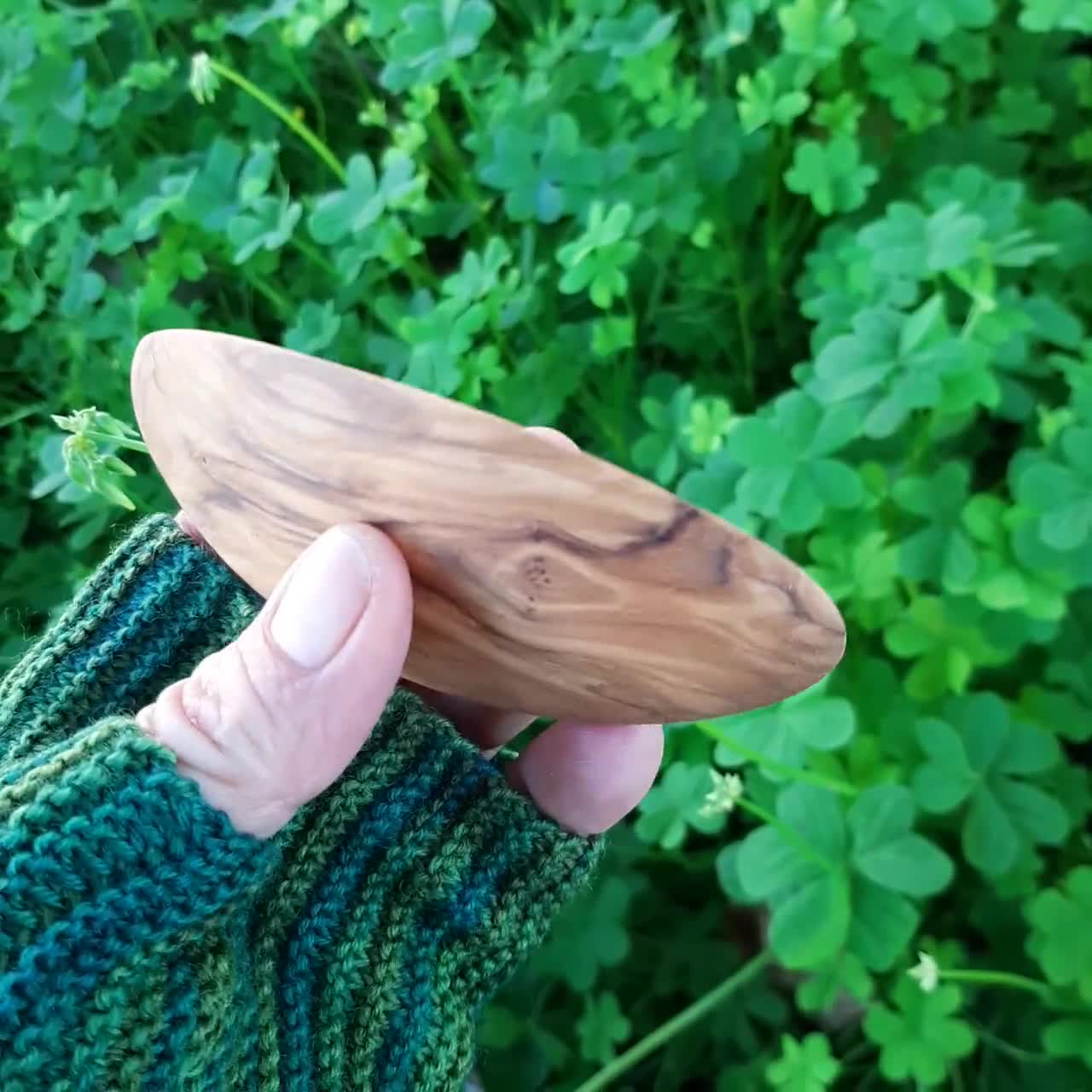 Barrette olive wood hairpin extra large hair clip clipper thick hair slide  wooden alentejoazul oval vegan handmade portugal french barrette