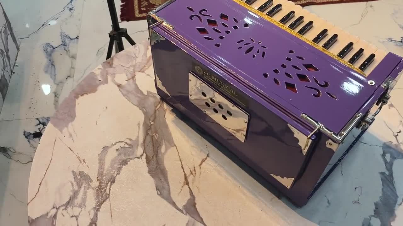 2LINE MINI HARMONIUM Purple Colour Non Folding Type Standing Body