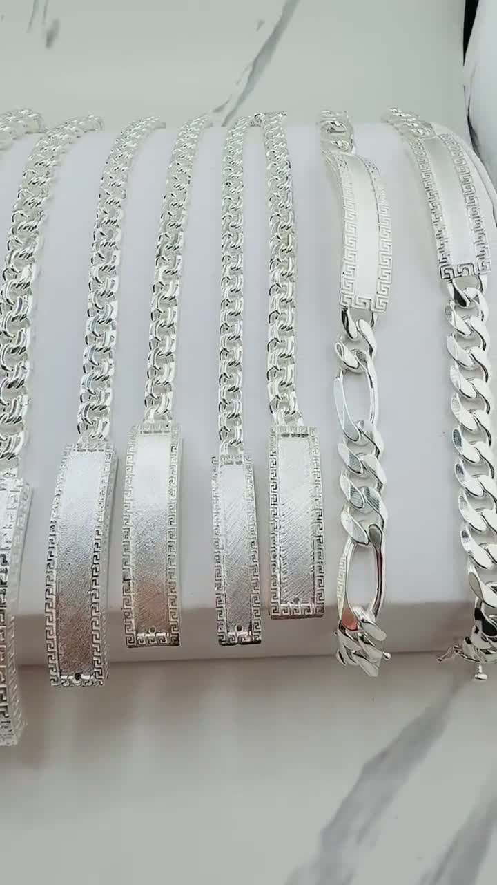 925 Sterling Silver Chino Link Bracelet - Saint Jude ID Plate