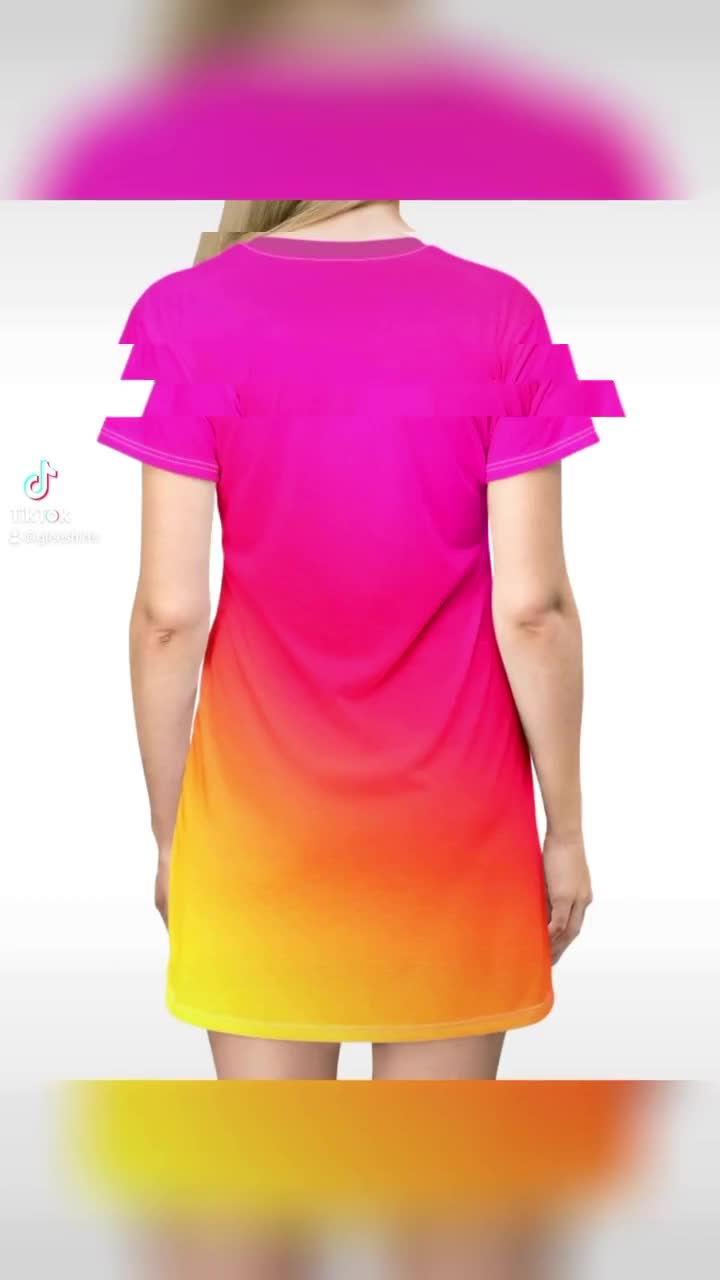 strapless open back dress Oueen Ombre Dress - Yellow - Pink main image 1