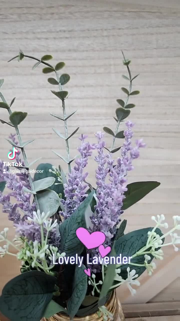 Lavender and Eucalyptus Lighted Mason Jar Centerpiece, Wedding