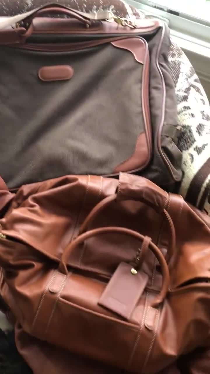 Complete Set of 4 Vintage Coach Leather Travel Bags, British Tan
