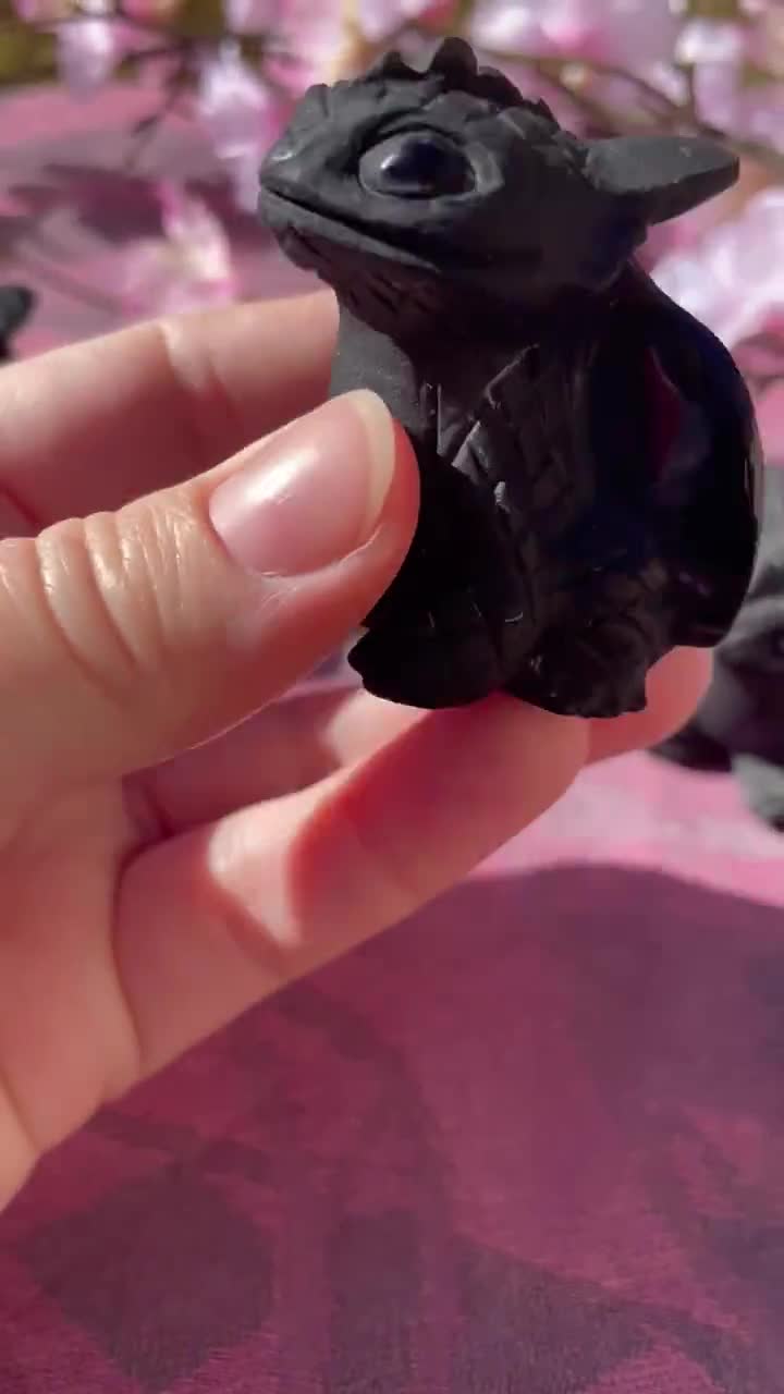 Black Obsidian Dragon / Toothless Cartoon / Crystal Serpent