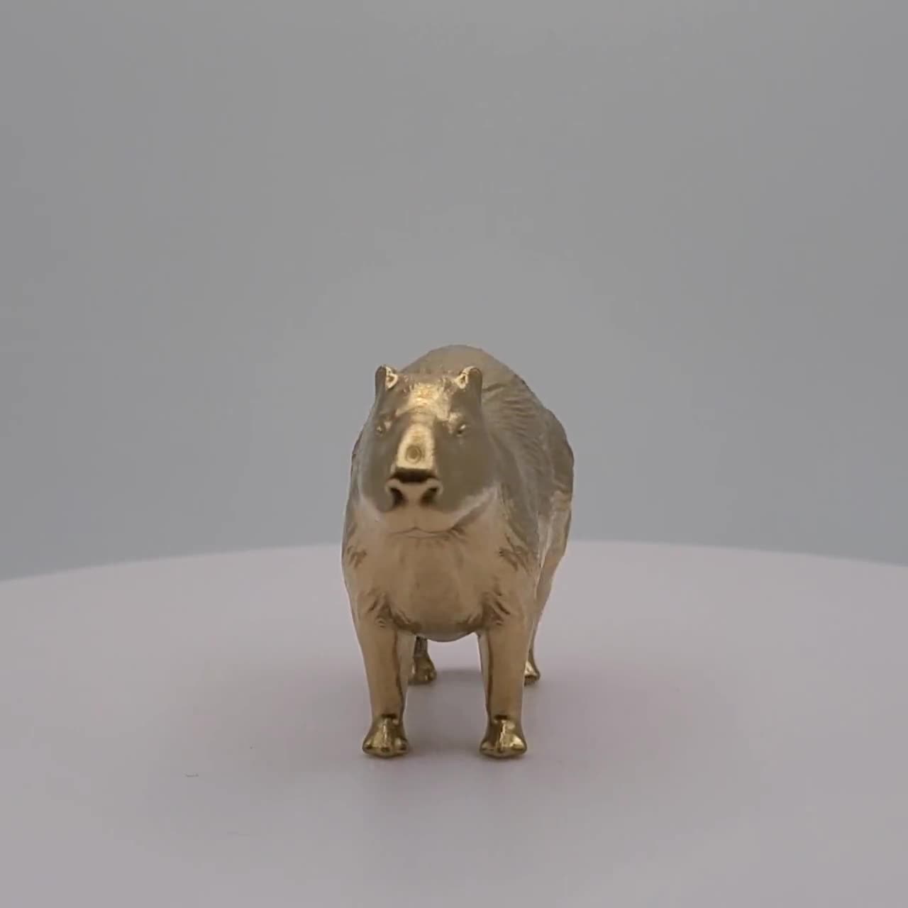 Capybara Gold 3D Printed Miniature Mini Figure Figurine Gift Desk Cute Meme  Animal Collection Decoration Cappybara Cappy Capy Bara Barra 