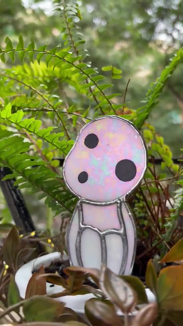 Stained Glass Kodama, Plant Stake Kodama, Plant Stake Studio