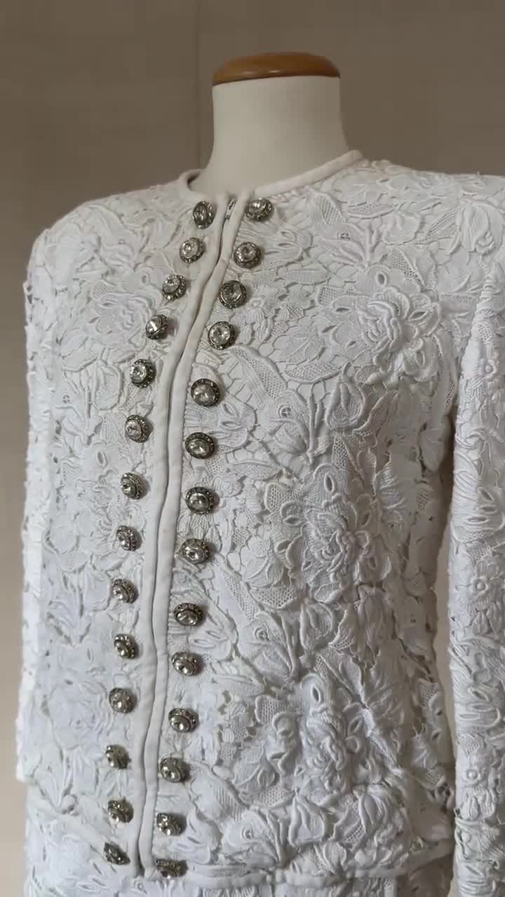 216 - Valentino '80s Wedding Dress Complete With Jacket + Skirt