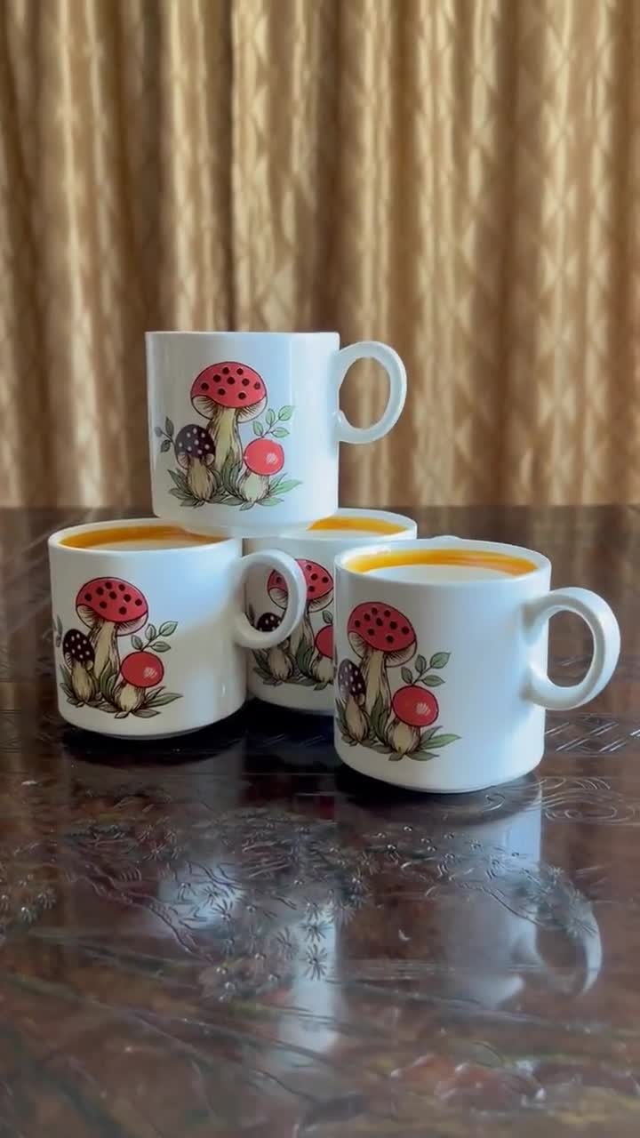 Merry Mushroom jumbo 2024 soup mugs (set of 4)