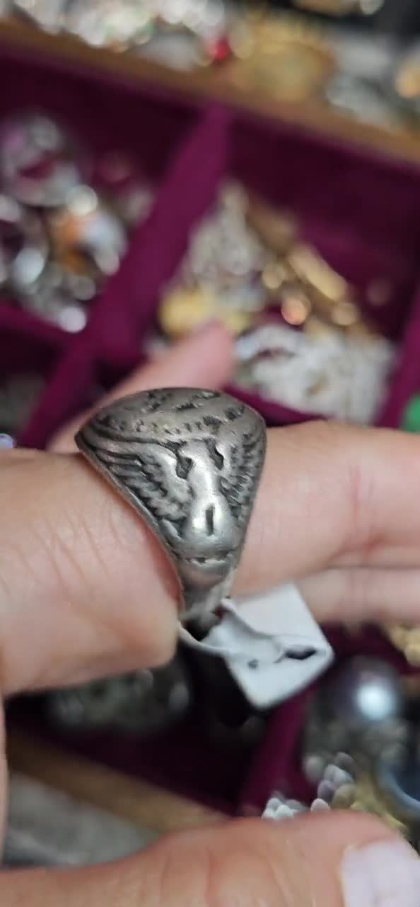 Vintage 1940s Military Coin Silver Ring - Well-loved & Historic - Etsy
