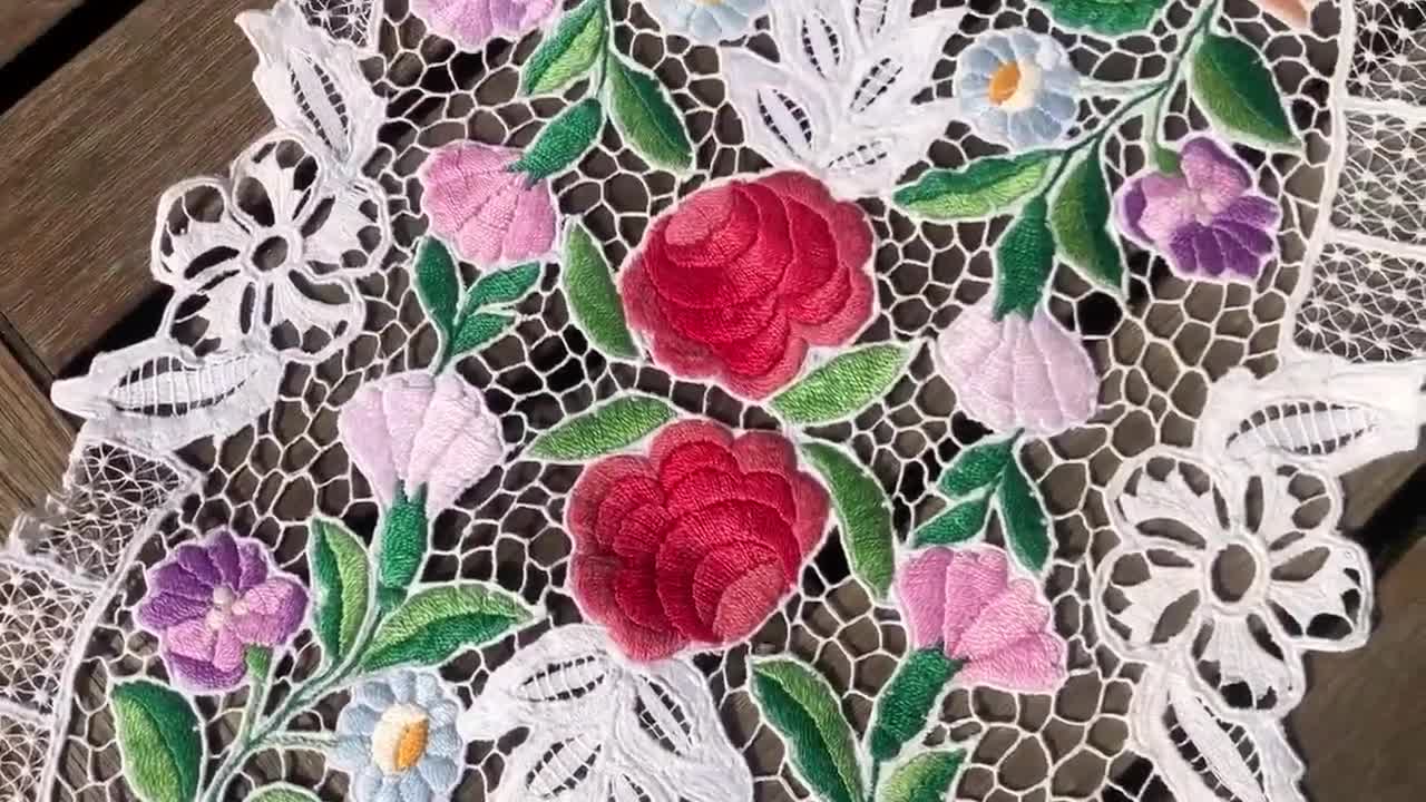 ヴィンテージ ハンガリー リシュリュー レース 手刺繍 カロッサ