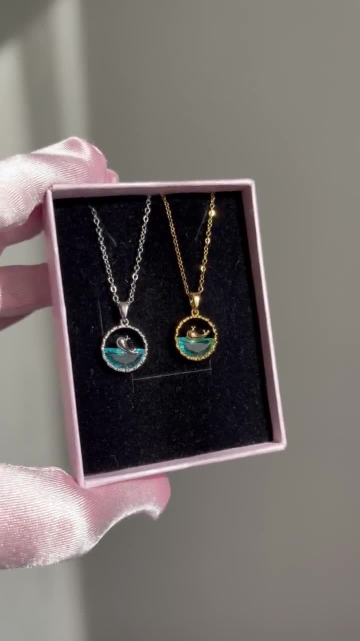 Collana Balena In Acciaio Inossidabile Con Ciondolo Minimalista - Placcata Oro 18K - Regalo Per Lei