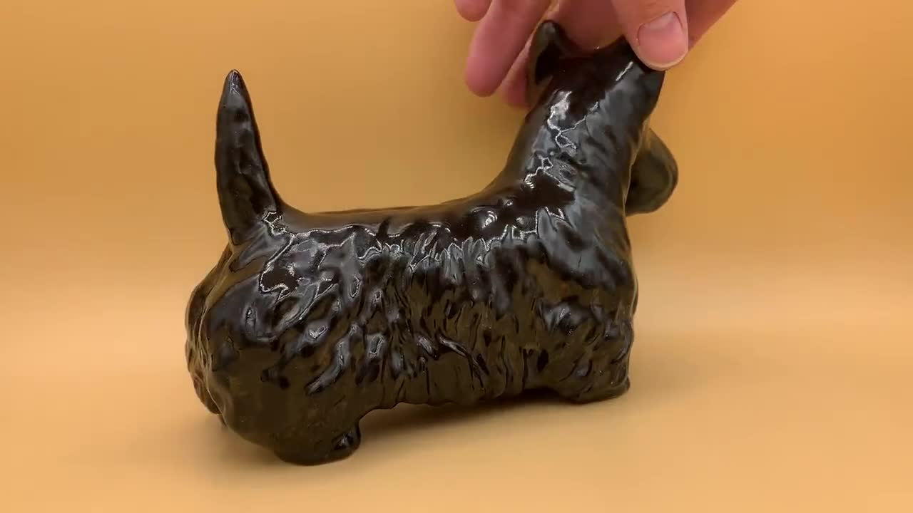 ヴィンテージ磁器/陶器 スコティッシュ・テリア犬 ブラック
