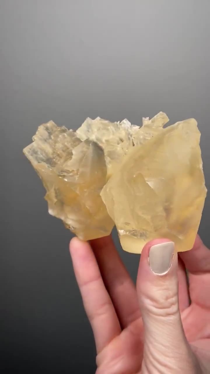 Calcite From Madagascar- Raw Calcite Crystal Yellow Crystal