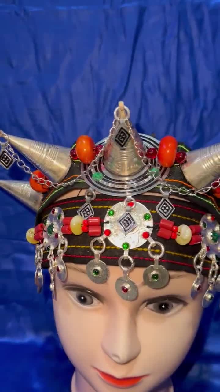 Handcrafted Berber Tiara: Moroccan Amazigh Crown, Ethnic Head