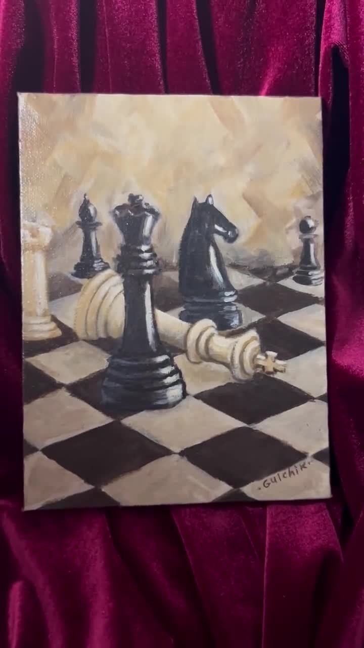 Checkmate Chess Original Acrylic Painting on Canvas - Etsy