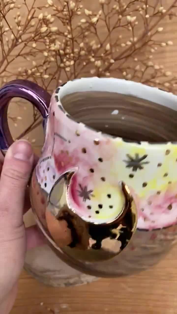 Moon Mug, Witches Brew Mug, Half Moon, Witch Cauldron