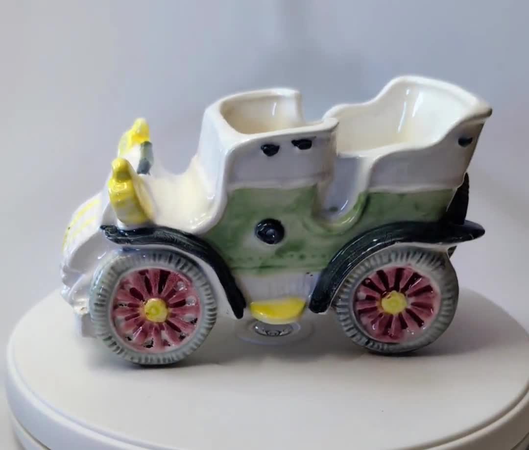 Vintage - Pretty Cadillac Car Shaped Plant Pot Marked Japan