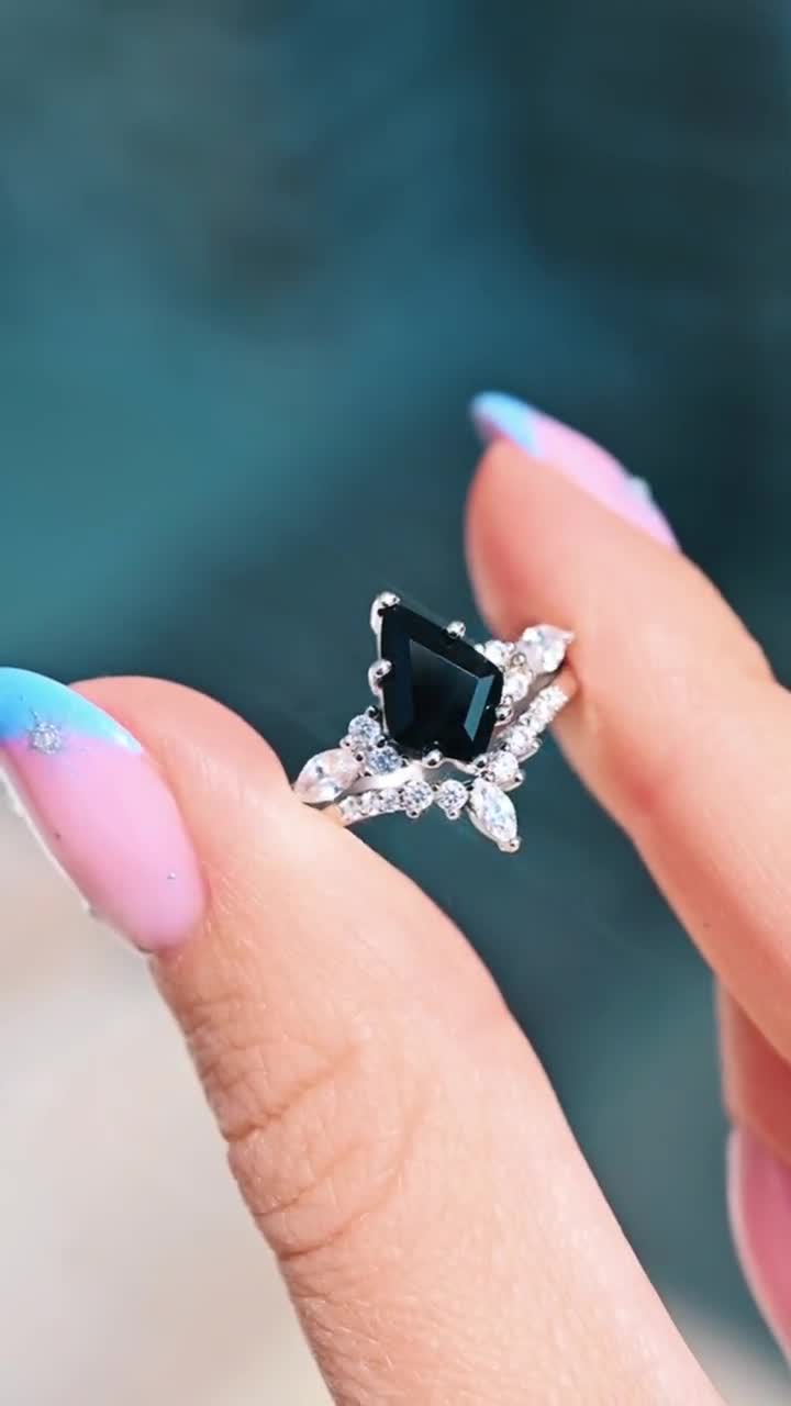 Vintage Black Stone Black Onyx Engagement Rings Meaning Skye