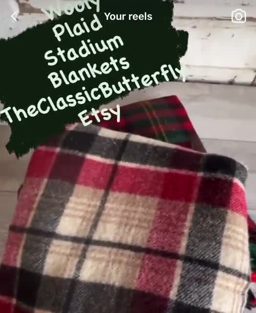 Vintage Plaid outlet Stadium Blanket Made in Ireland