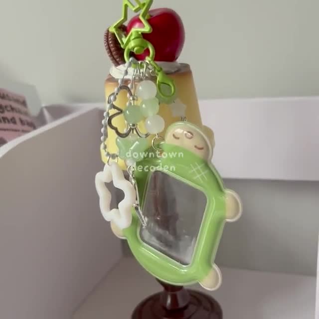 Sleepy Turtle Photo Holder Heisei Retro Dtdeco Green + White Glass