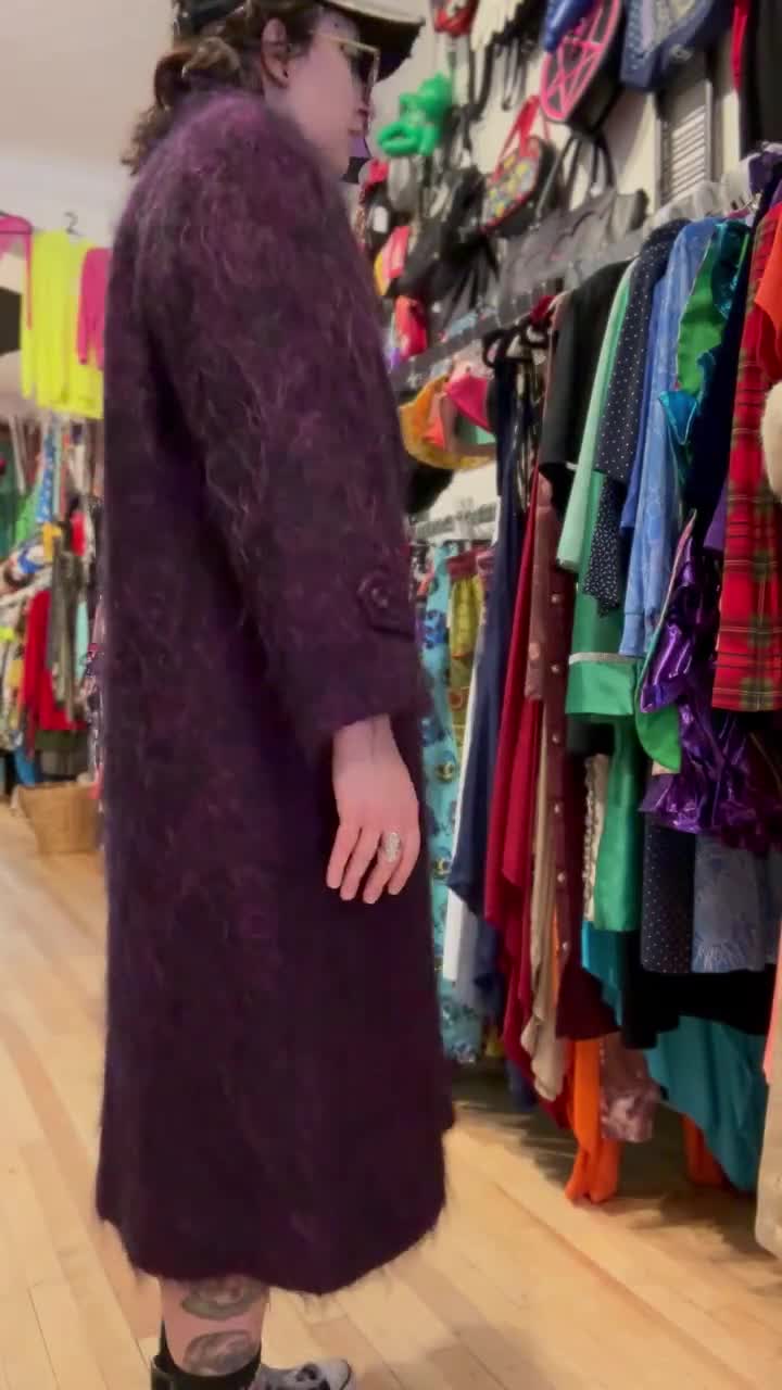 GORGEOUS Vintage Purple MOHAIR Coat UNION Made in Canada by Mallia