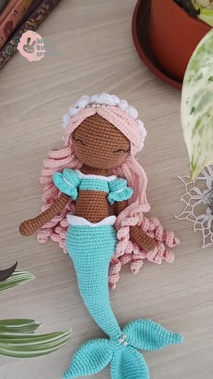マーメイドかぎ針編み人形のパターン：あみぐるみ 3in1 (PDF