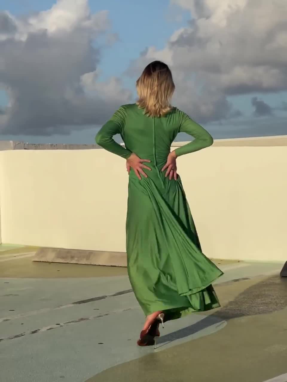 slim fit dress slacks H&M Green Waffle Mini Dress – Sancho's main image 0