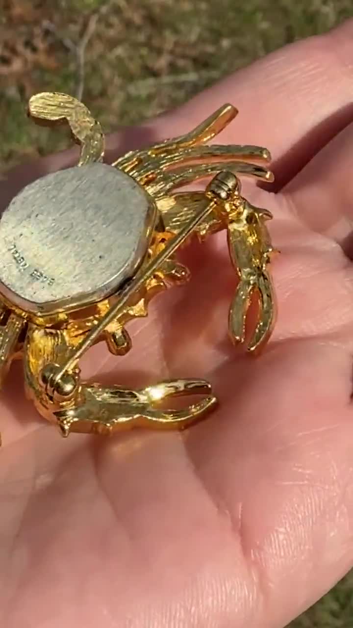 Kenneth Jay Lane Crab Watch Pin Brooch Brand KJL - Etsy