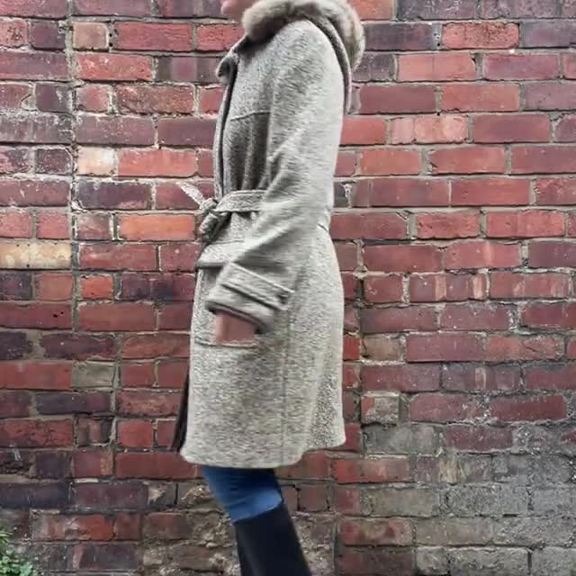 Marina Yachting Wool Coat With Hood and Matching Belt UK