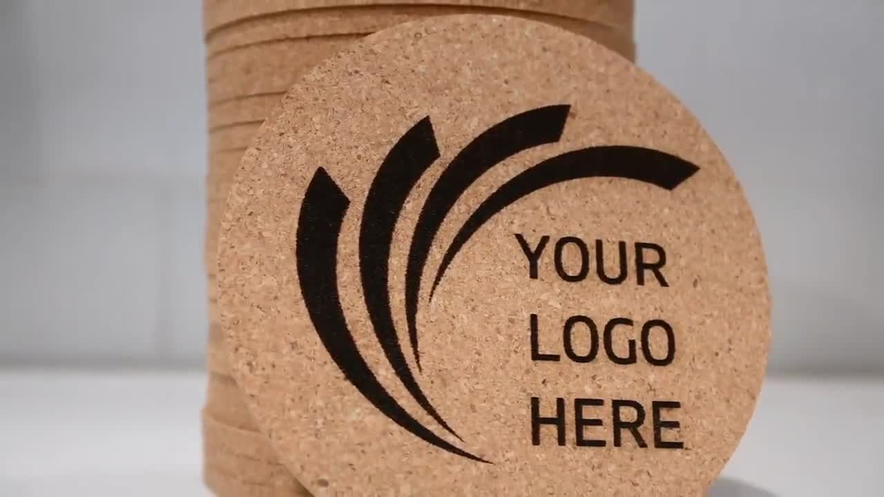 Custom Cork Coasters - Personalized With Text, Logo, Or Photo, 4\" Round, Absorbent & Heat Resistant (30-100 Pcs)