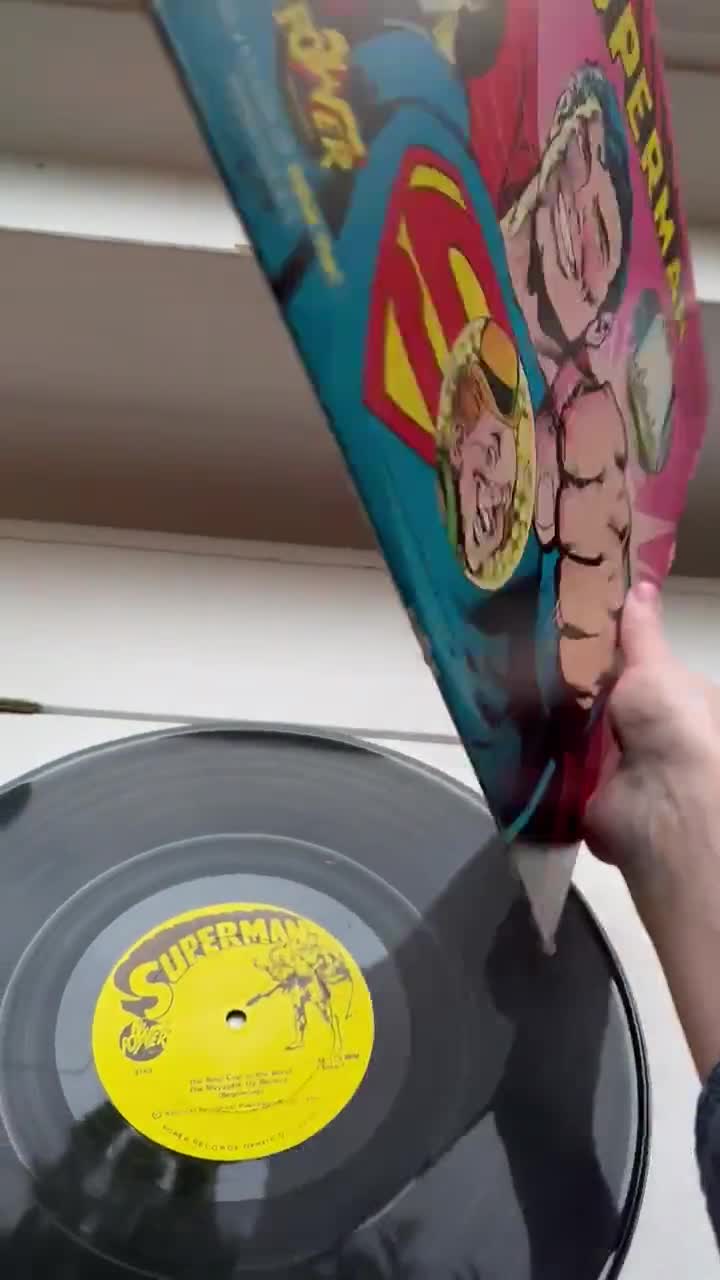 1975 Superman Vinyl Record Cartoon Show Power Records Movie
