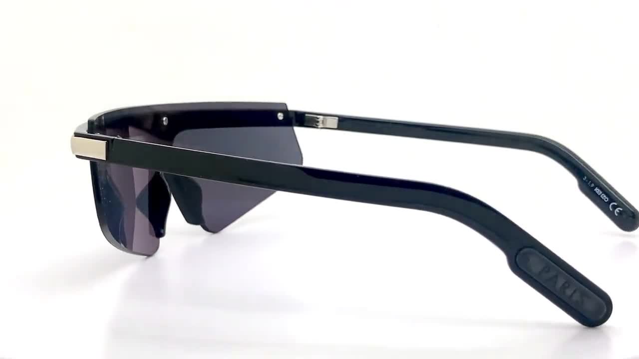 Kenzo Vintage Stylised Visor Sunglasses Model 400021. Black 80s