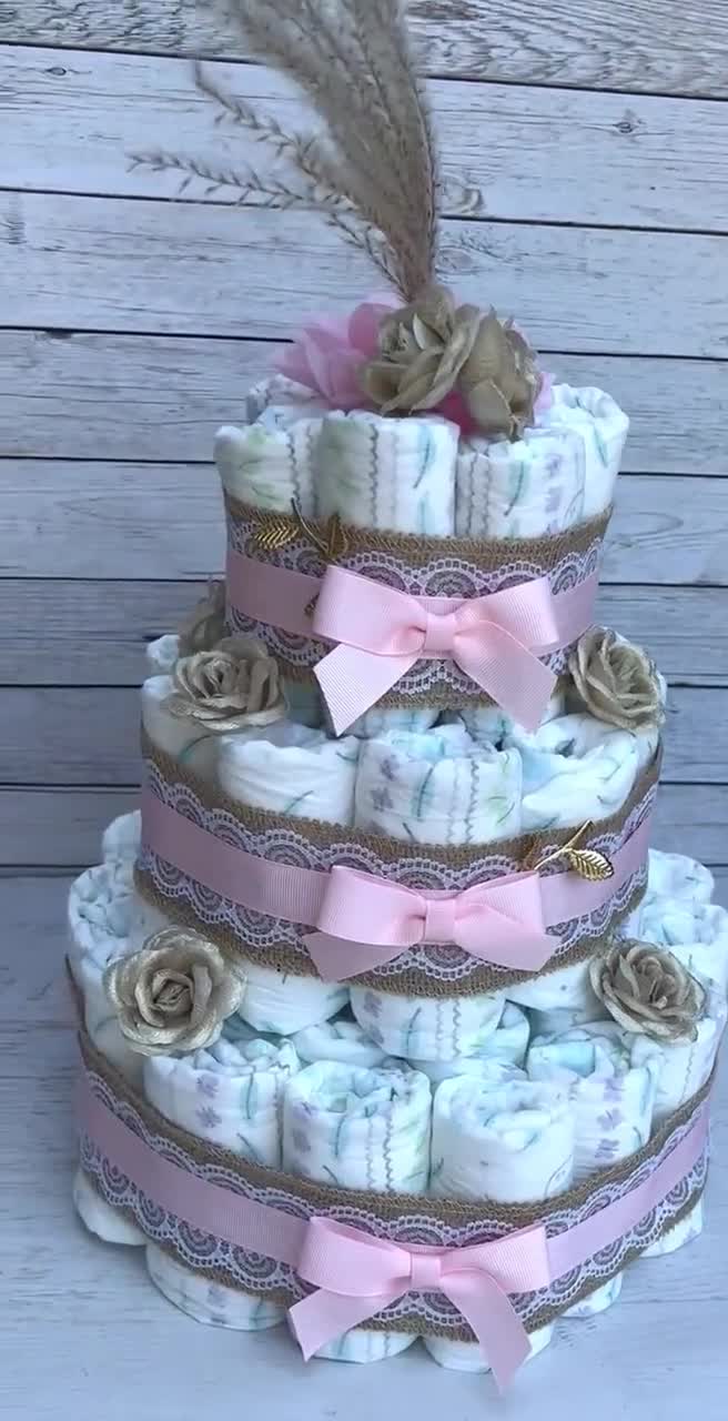 Baby girl nappy cake 2024 ideas