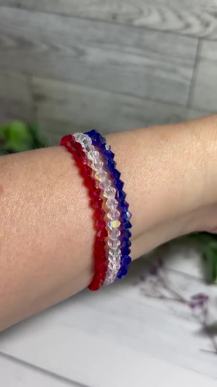 Set Di 2 Bella Mano All'uncinetto Rosso Bianco Blu - Italia