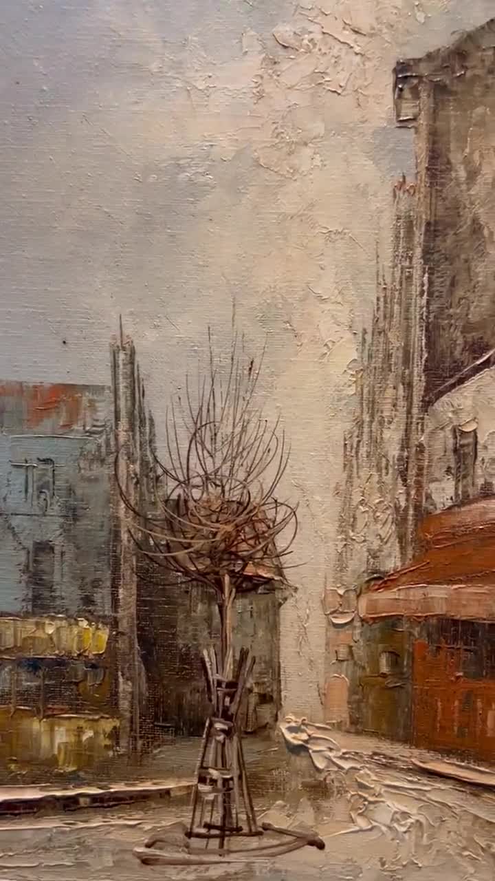 Yoichi Tamaki Paris Oil Painting – 1980 Impressionist Street Scene