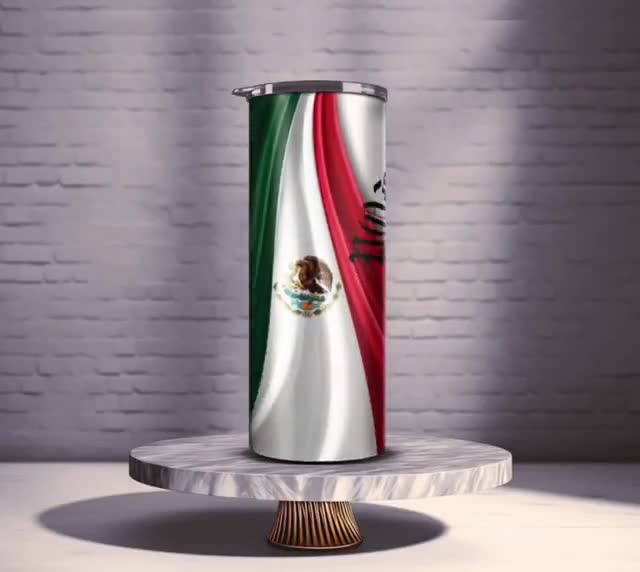 Lefty SM Tumbler with Mexican colors and flag 20oz